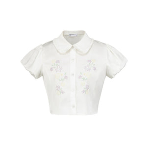 Airy Puff Sleeve Lace Shirt