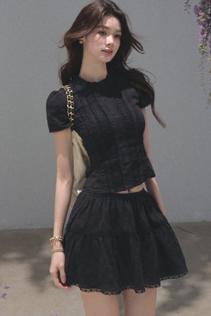 All Branches Cotton Short-Sleeve Top and Skirt Set