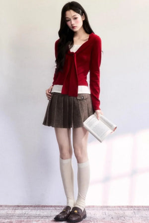 Amber Flow Wool Plaid Skirt