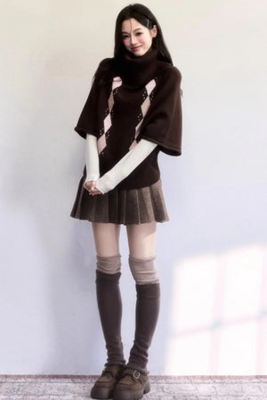 Amber Flow Wool Plaid Skirt