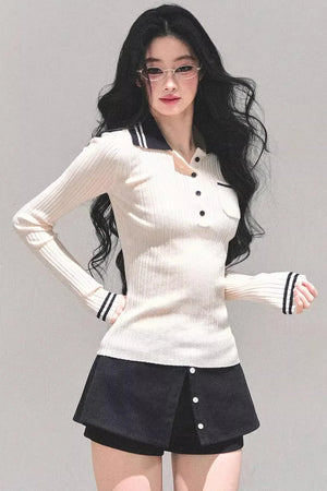 American Knit Polo Sweater