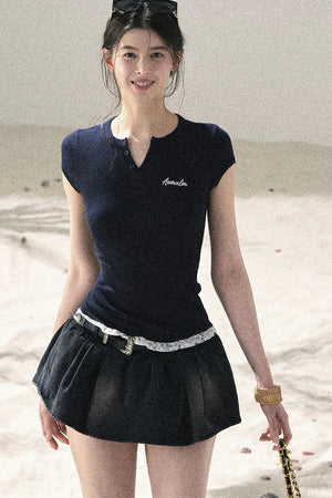 American Lace Commuter Top