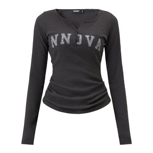 American long-sleeved top