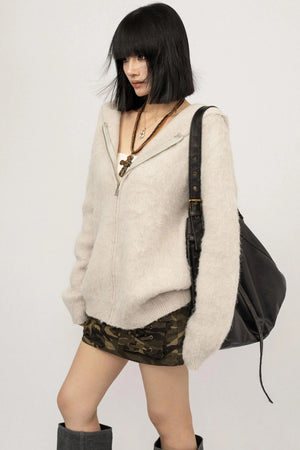 American Loose Hoodie Cardigan