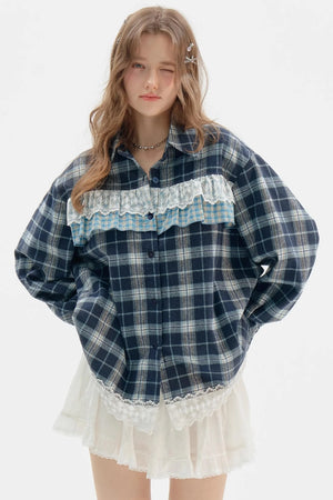 American Retro Blue Check Shirt