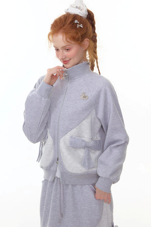 American Retro Bow Gray Sports Jacket