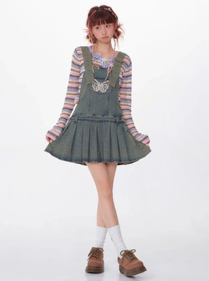American Retro Design Sense Waist Butterfly Skirt