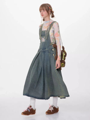 American Retro Design Sense Waist Butterfly Skirt