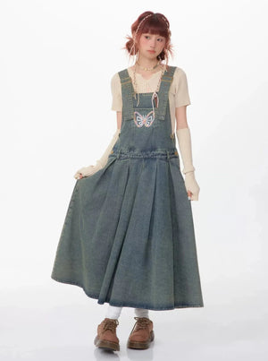American Retro Design Sense Waist Butterfly Skirt