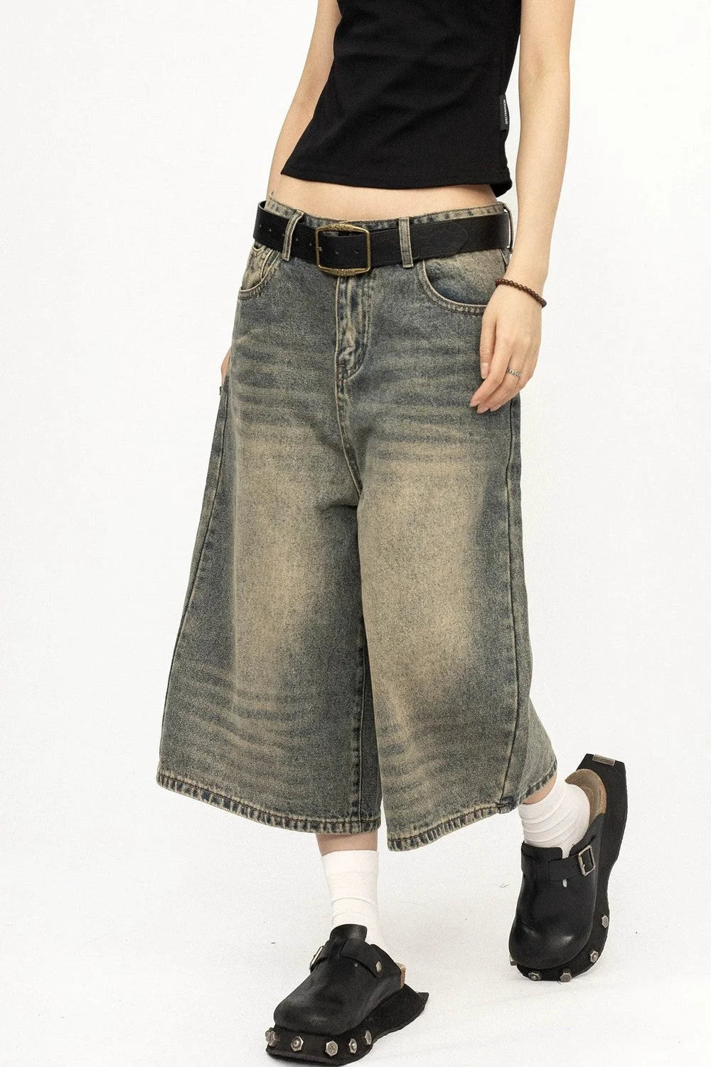 American Retro Distressed Denim Pants