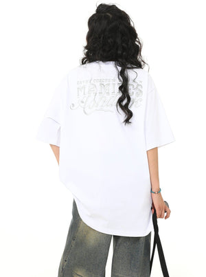 American Retro Embroidery Short Sleeve Top