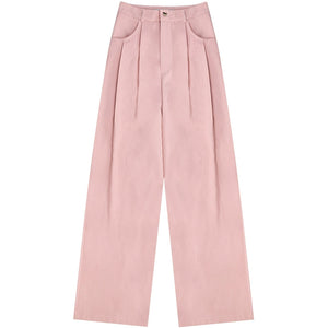 American retro high-waisted straight leg pants