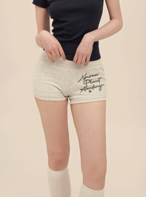 American Retro Letter Print Cotton Shorts Pants