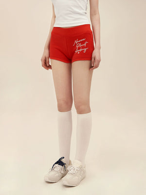 American Retro Letter Print Cotton Shorts Pants