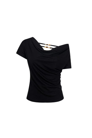 American Retro Off-Shoulder T-Shirt
