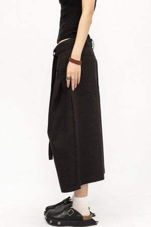 American Retro Pleated Wide-Leg Pants