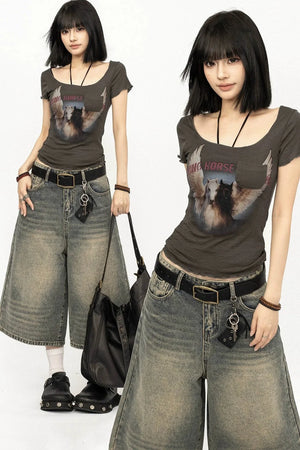 American Retro Print Top