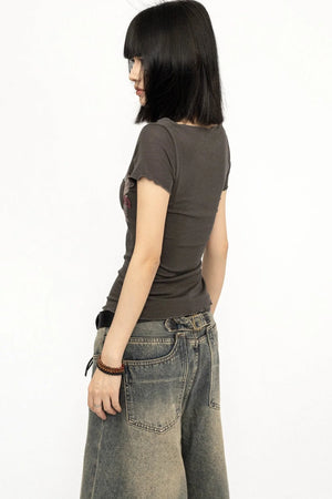 American Retro Print Top