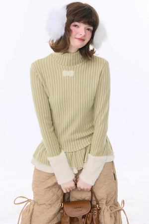 American Retro Striped Knit Top