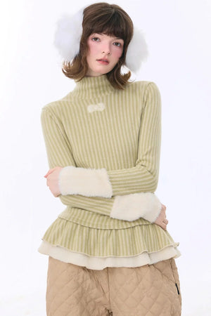 American Retro Striped Knit Top