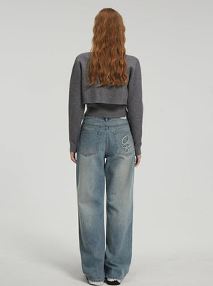 American retro washed lace pants