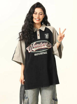 American Street College Style Polo T-Shirt