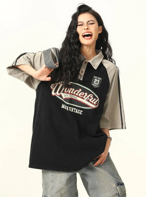 American Street College Style Polo T-Shirt