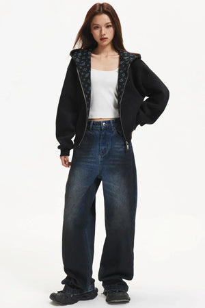 American-Style Hooded Zip Jacket