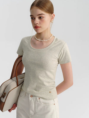 American U-Neck Cropped T-Shirt
