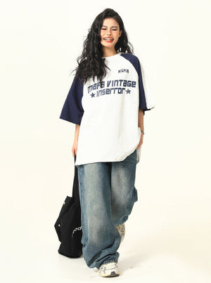 American Vintage Monogram Print Top