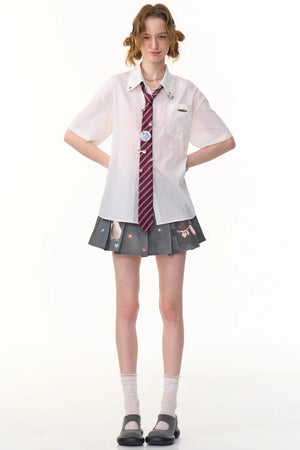 Animal Pleated Skirt