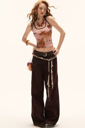 Animal Print Pink Camisole Top