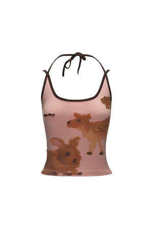 Animal Print Pink Camisole Top