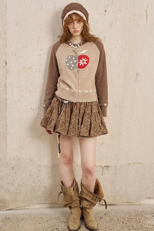 Apple Wool Blend Slim Fit Knitted Cardigan