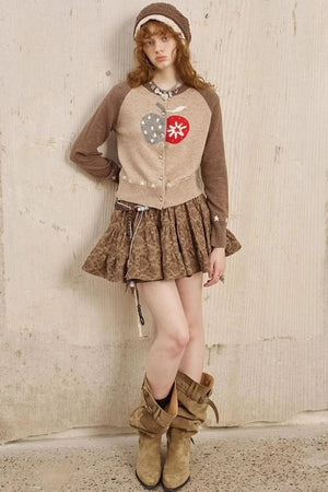 Apple Wool Blend Slim Fit Knitted Cardigan