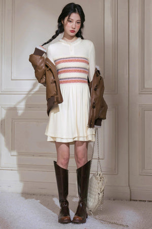 Apricot Knit Dress