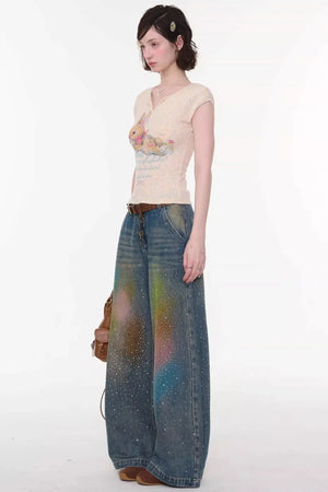 Apricot Rabbit Print Top