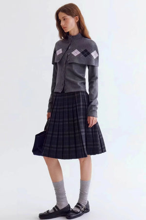 Argyle Jacquard Cardigan Set