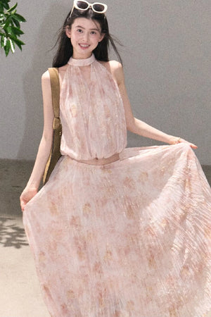 Aromatic Floral Halter Top Set-Up