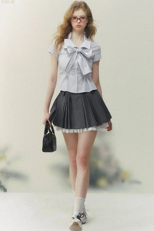 Art Girl Striped Bow Blouse