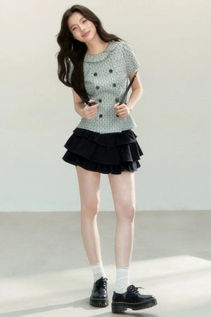 Artistic Plaid Doll Collar Blouse
