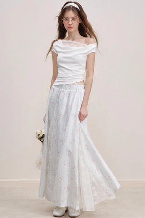 Asymmetric Lace Petal Tee