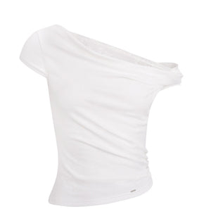 Asymmetric Lace Petal Tee