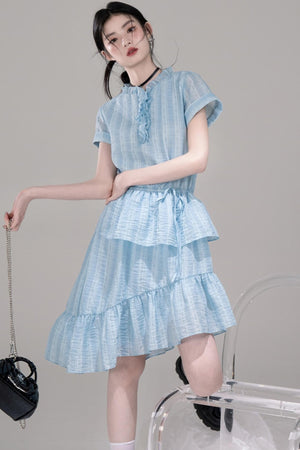 Asymmetric Ruffle A-Line Dress