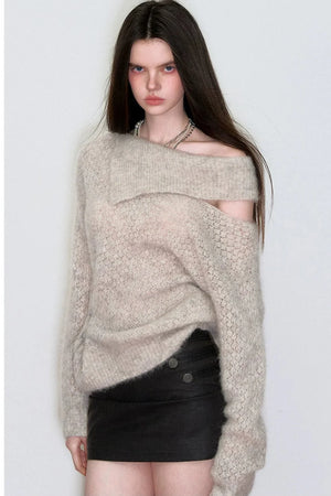 Asymmetrical Alpaca Knit Sweater
