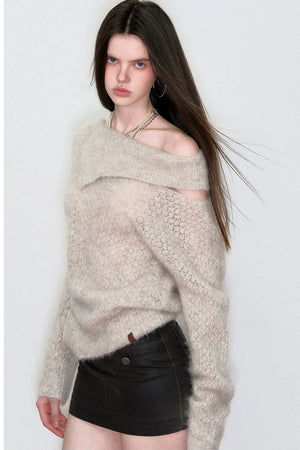 Asymmetrical Alpaca Knit Sweater