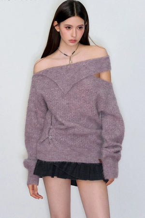 Asymmetrical Alpaca Knit Sweater
