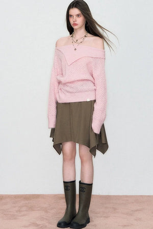 Asymmetrical Alpaca Knit Sweater
