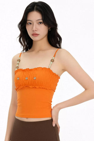Asymmetrical Beaded Camisole Top