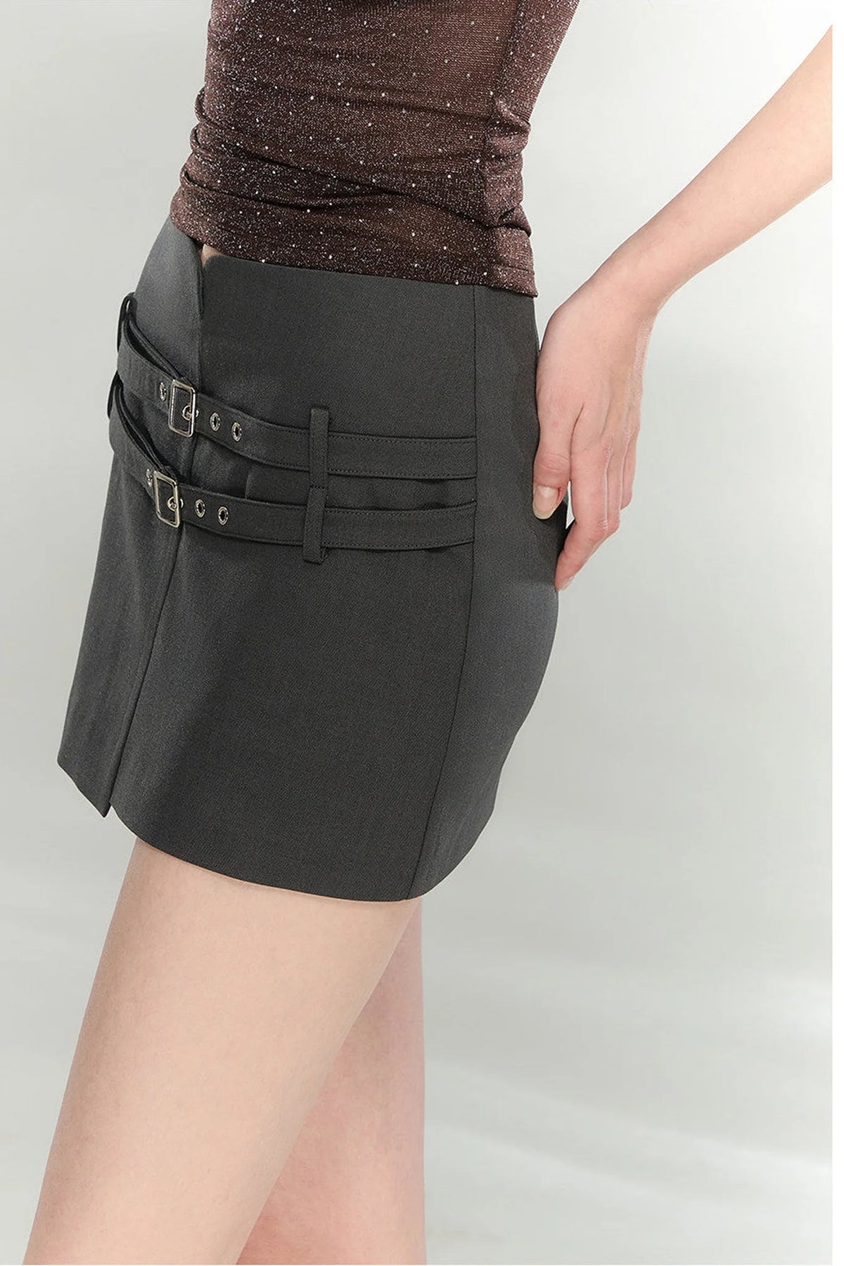 Asymmetrical Belted Skirt